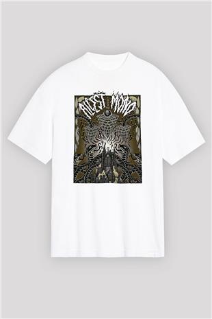 Alcest Baskılı Beyaz Unisex Oversize Tişört - Tshirt