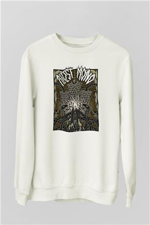 Alcest Baskılı Beyaz Unisex Sweatshirt