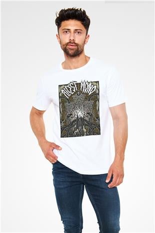 Alcest Baskılı Unisex Beyaz Tişört - Tshirt