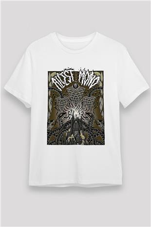 Alcest Baskılı Unisex Beyaz Tişört - Tshirt