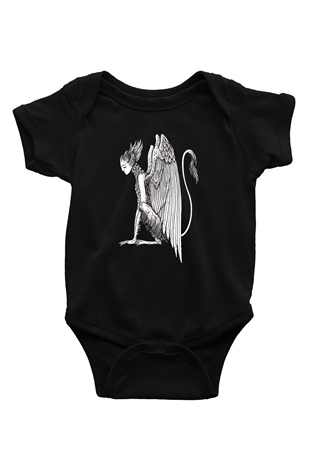 Alcest Baskılı Unisex Siyah Bebek Body - Zıbın