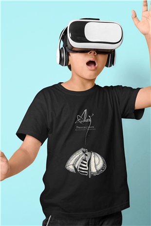 Alcest Baskılı Unisex Siyah Çocuk Tişört - Tshirt