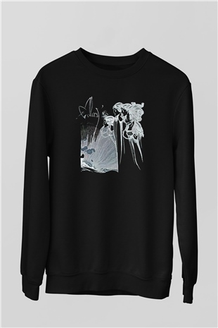 Alcest Baskılı Unisex Siyah Sweatshirt