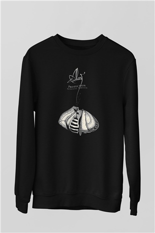 Alcest Baskılı Unisex Siyah Sweatshirt