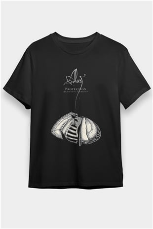 Alcest Baskılı Unisex Siyah Tişört - Tshirt