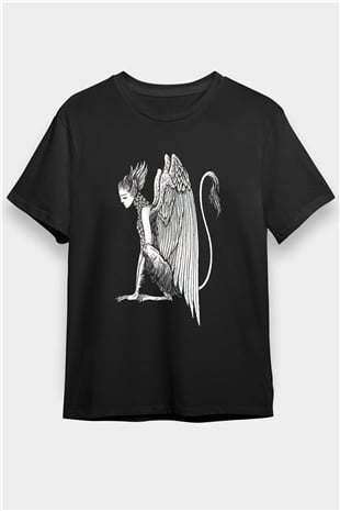 Alcest Baskılı Unisex Siyah Tişört - Tshirt