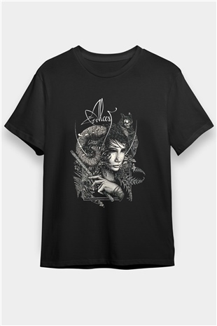 Alcest Baskılı Unisex Siyah Tişört - Tshirt