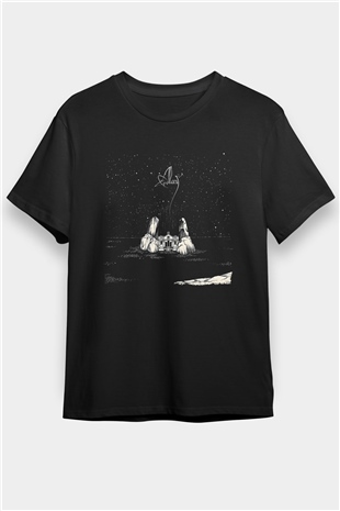 Alcest Baskılı Unisex Siyah Tişört - Tshirt