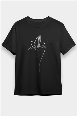Alcest Baskılı Unisex Siyah Tişört - Tshirt