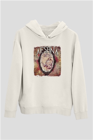 Alesana Baskılı Unisex Beyaz Hoodie