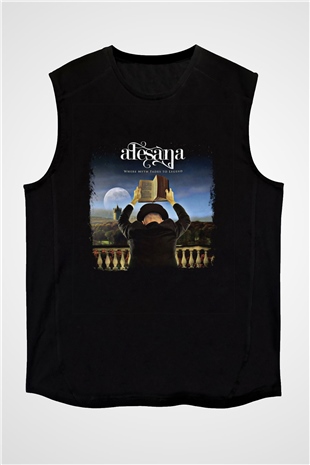 Alesana Baskılı Unisex Siyah Kolsuz Tişört