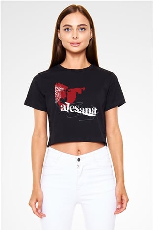 Alesana Siyah Crop Top Tişört