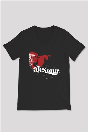 Alesana Siyah Unisex V Yaka Tişört T-Shirt
