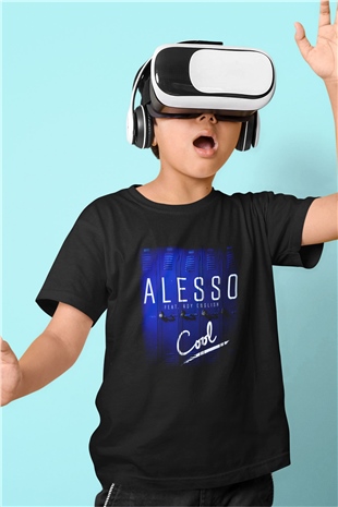Alesso Baskılı Siyah Unisex Çocuk Tişört