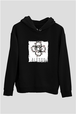 Alesso Baskılı Unisex Siyah Hoodie