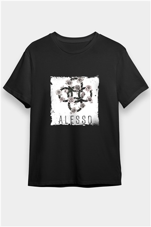 Alesso Baskılı Unisex Siyah Tişört
