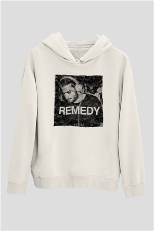 Alesso Beyaz Unisex Kapüşonlu Sweatshirt