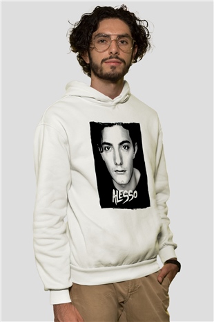 Alesso Beyaz Unisex Kapüşonlu Sweatshirt