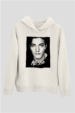 Alesso Beyaz Unisex Kapüşonlu Sweatshirt