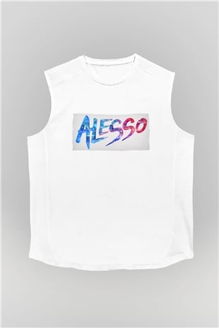 Alesso Beyaz Unisex Kolsuz Tişört