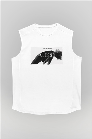 Alesso Beyaz Unisex Kolsuz Tişört