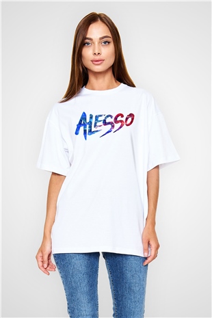 Alesso Beyaz Unisex Oversize Tişört T-Shirt