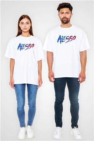 Alesso Beyaz Unisex Oversize Tişört T-Shirt