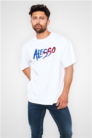 Alesso Beyaz Unisex Oversize Tişört T-Shirt