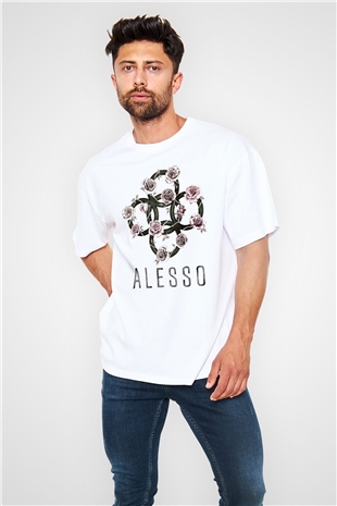 Alesso Beyaz Unisex Oversize Tişört T-Shirt