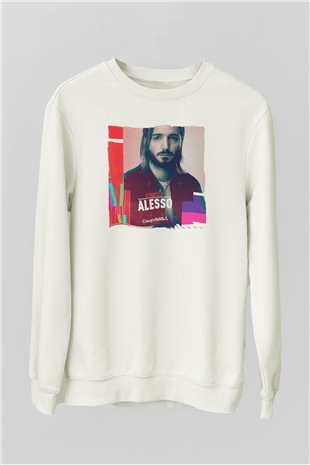 Alesso Beyaz Unisex Sweatshirt