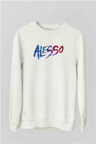 Alesso Beyaz Unisex Sweatshirt