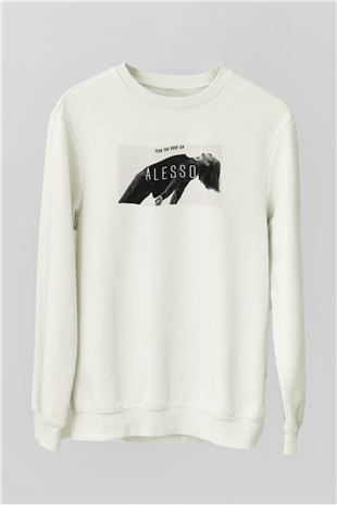 Alesso Beyaz Unisex Sweatshirt