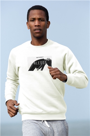 Alesso Beyaz Unisex Sweatshirt