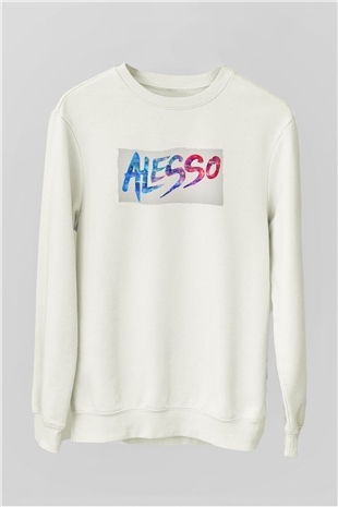 Alesso Beyaz Unisex Sweatshirt