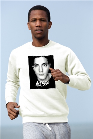 Alesso Beyaz Unisex Sweatshirt