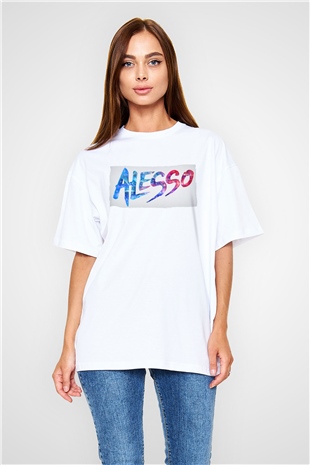 Alesso Beyaz Oversize Tişört Oversize T-shirt - TişörtFabrikası