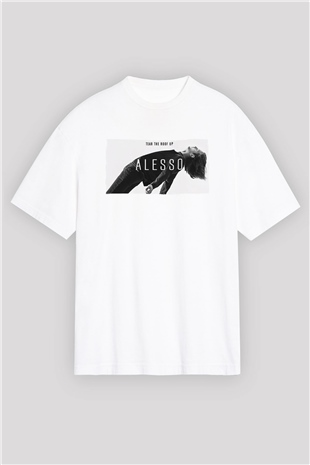 Alesso Beyaz Oversize Tişört Oversize T-shirt - TişörtFabrikası