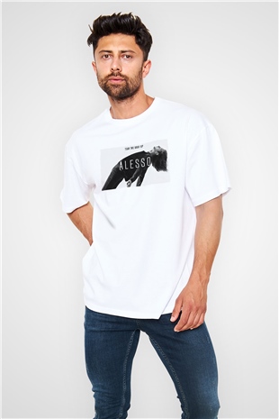 Alesso Beyaz Oversize Tişört Oversize T-shirt - TişörtFabrikası