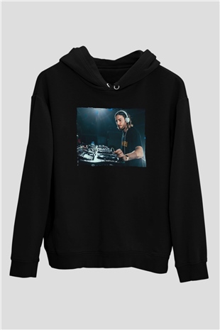 Alesso Siyah Unisex Kapüşonlu Sweatshirt