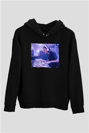 Alesso Siyah Unisex Kapüşonlu Sweatshirt
