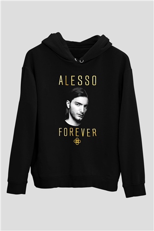 Alesso Siyah Unisex Kapüşonlu Sweatshirt
