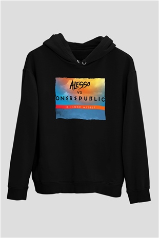Alesso Siyah Unisex Kapüşonlu Sweatshirt