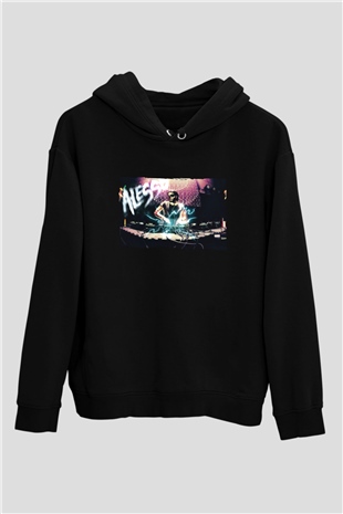 Alesso Siyah Unisex Kapüşonlu Sweatshirt