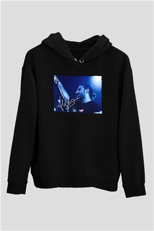 Alesso Siyah Unisex Kapüşonlu Sweatshirt