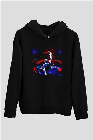 Alesso Siyah Unisex Kapüşonlu Sweatshirt
