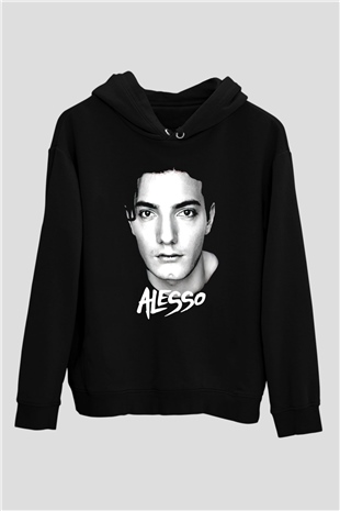 Alesso Siyah Unisex Kapüşonlu Sweatshirt