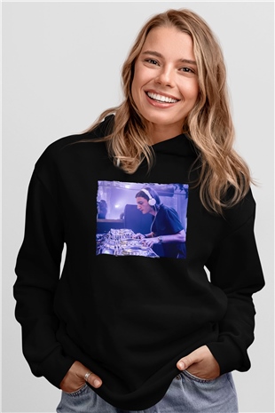 Alesso Siyah Unisex Kapüşonlu Sweatshirt