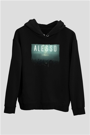Alesso Siyah Unisex Kapüşonlu Sweatshirt