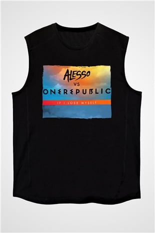 Alesso Siyah Unisex Kolsuz Tişört