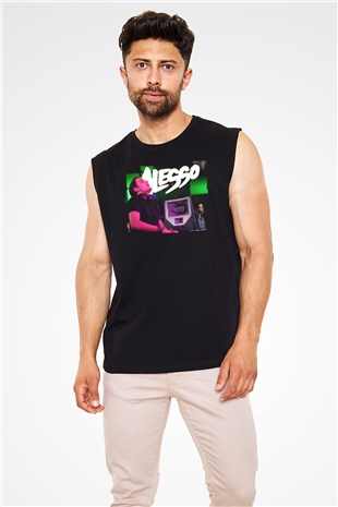 Alesso Siyah Unisex Kolsuz Tişört